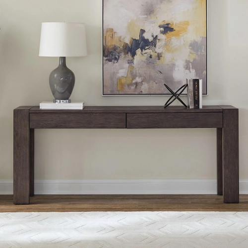 Cascade Falls Console Table in Satin Espresso Brown Wood