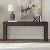 Cascade Falls Console Table in Satin Espresso Brown Wood