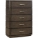 Cascade Falls 5 Drawer Chest in Satin Espresso Brown Wood