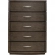 Cascade Falls 5 Drawer Chest in Satin Espresso Brown Wood