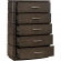 Cascade Falls 5 Drawer Chest in Satin Espresso Brown Wood