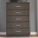 Cascade Falls 5 Drawer Chest in Satin Espresso Brown Wood