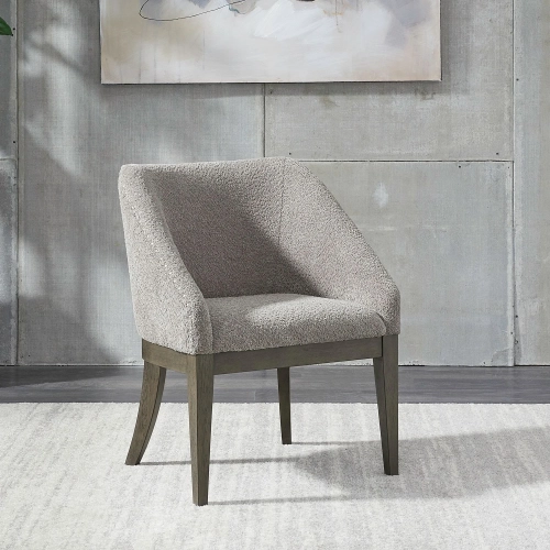 Cascade Falls Dining Chair in Espresso Wood & Grey Boucle Fabric