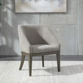 Cascade Falls Dining Chair in Espresso Wood & Grey Boucle Fabric