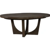 Cascade Falls 60" Round to Oval Pedestal Dining Table in Espresso Brown Wood