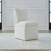733 Accent Dining Chair w/ Casters in Ivory (Set of 4)