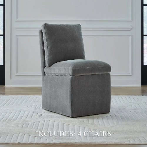 733 Accent Dining Chair w/ Casters in Sapphire (Set of 4)