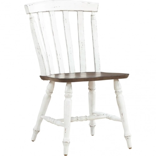 Al Fresco Slat Back Dining Chair in Graphite & Whitestone Wood (Set of 2)