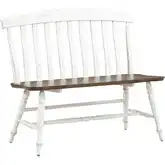 Al Fresco Slat Back Dining Bench in Graphite & Whitestone Wood