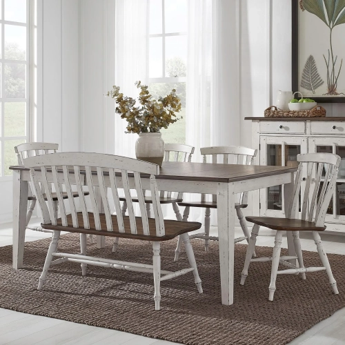 Al Fresco 6 Piece Dining Set in Graphite & White Wood