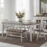 Al Fresco 6 Piece Dining Set in Graphite & White Wood