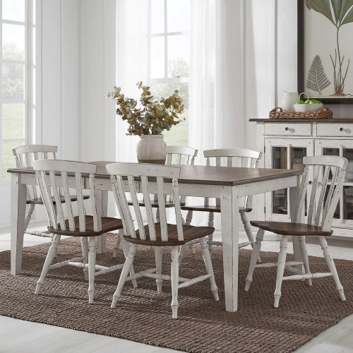 Al Fresco 7 Piece Dining Set in Graphite & White Wood