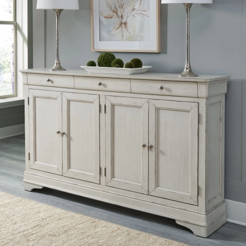 Morrow Bay Hall Buffet in Porcelain White Finish Wood
