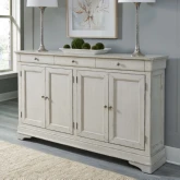 Morrow Bay Hall Buffet in Porcelain White Finish Wood