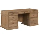 Reynolda Jr Executive Desk in Camel Beige Brown Wood