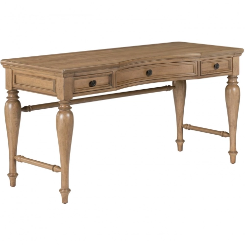 Reynolda Writing Desk in Camel Beige Brown Wood