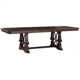 Provence Park 102" Extension Trestle Dining Table in Chateau Brown Wood