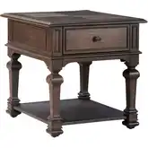 Provence Park 1 Drawer End Table in Chateau Brown Wood