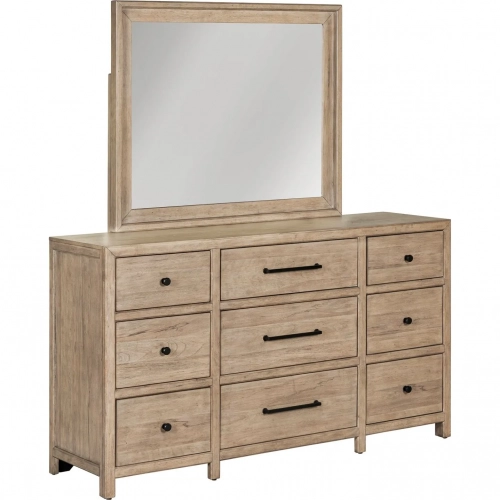 Proximity Place Dresser & Mirror in Barley Buff Wood