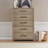 Proximity Place 5 Drawer Chest in Barley Buff Wood