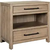 Proximity Place Bedside Chest w/ Charging Station in Barley Buff Wood