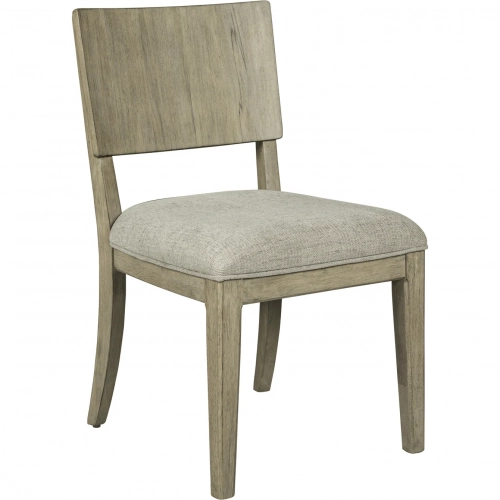 Proximity Place Panel Back Dining Chair in Buff Wood & Barley Fabric (Set of 2)