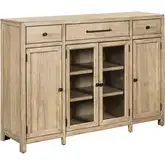 Proximity Place Buffet in Buff Wood & Seeded Glass