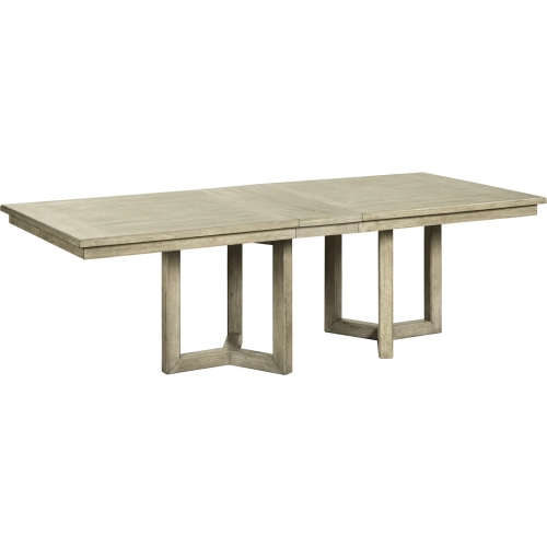 Proximity Place 100" Extension Double Pedestal Table in Buff Wood