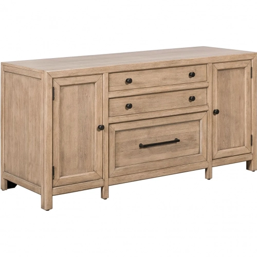 Proximity Place Credenza in Barley Buff Wood
