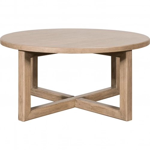 Proximity Place Round Coffee Cocktail Table in Barley Buff Wood