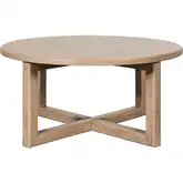 Proximity Place Round Coffee Cocktail Table in Barley Buff Wood