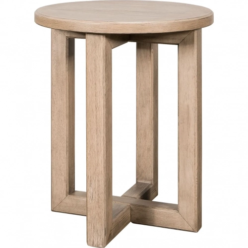 Proximity Place Chairside End Table in Barley Buff Wood