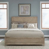 Brentwood King Panel Bed in Sandstone Finish Wood