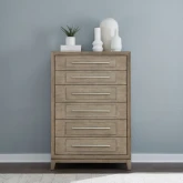 Brentwood 6 Drawer Chest in Sandstone Finish Wood