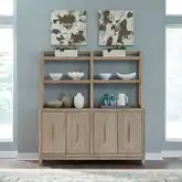 Brentwood Sideboard & Hutch in Sandstone Brown Wood