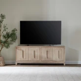Brentwood 78" TV Stand Console in Sandstone Finish Wood