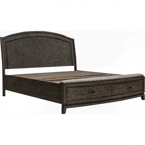 Avalon Queen Panel Storage Bed in Coffee Bean Brown Wood