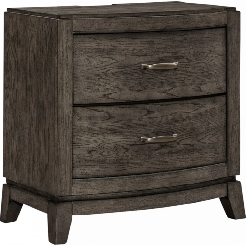 Avalon Nightstand w/ Charging Station in Coffee Bean Brown Wood