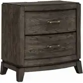Avalon Nightstand w/ Charging Station in Coffee Bean Brown Wood
