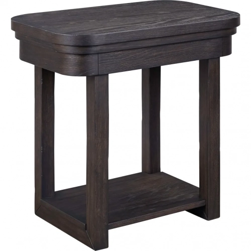 Weston Chairside End Table in Distressed Peppercorn Brown Wood