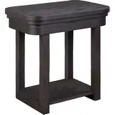 Weston Chairside End Table in Distressed Peppercorn Brown Wood