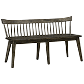 Midland Falls Spindle Back Dining Bench in Rustic Brown Wood