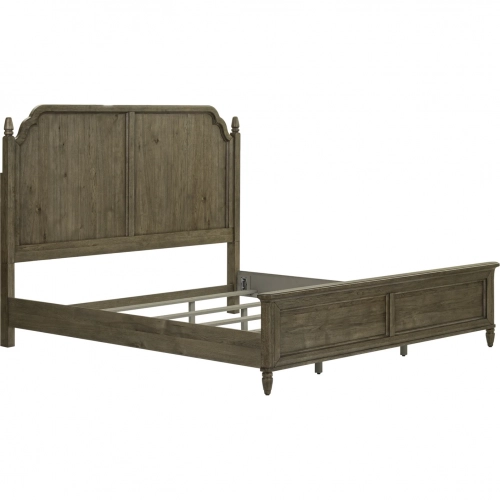 Hickory Grove King Panel Bed in Heirloom Brown Wood