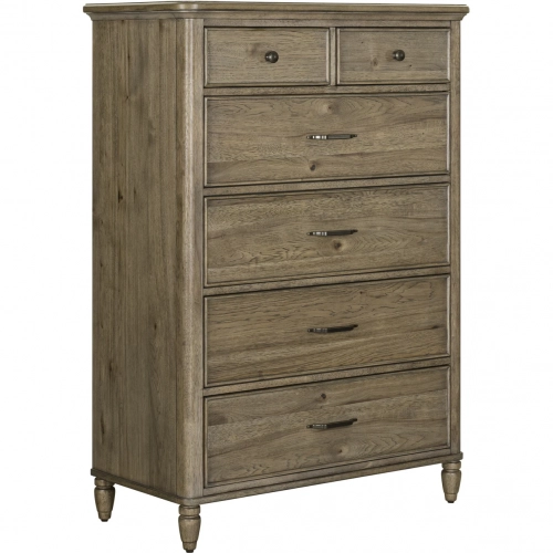 Hickory Grove 6 Drawer Chest in Heirloom Brown Wood