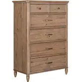 Hickory Grove 6 Drawer Chest in Heirloom Brown Wood