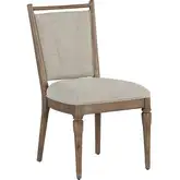 Hickory Grove Dining Chair in Brown Wood & Oatmeal Fabric (Set of 2)