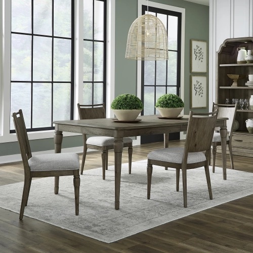 Hickory Grove 5 Piece Dining Set in Heirloom Brown Wood