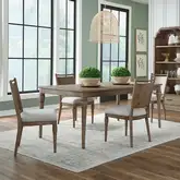 Hickory Grove 5 Piece Dining Set in Heirloom Brown Wood