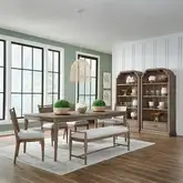 Hickory Grove 6 Piece Dining Set in Heirloom Brown Wood
