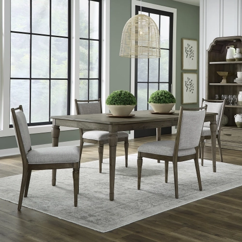 Hickory Grove 5 Piece Dining Set in Heirloom Brown Wood